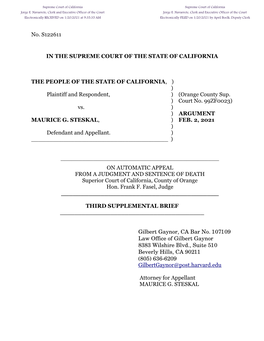 Appellant's Supplemental Brief