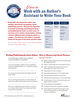 Work with an Author's Assistant to Write Your Book