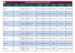 Easter Holidays Bus Services 2021