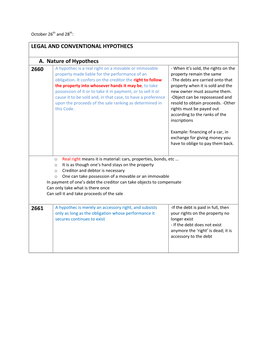 LEGAL and CONVENTIONAL HYPOTHECS A. Nature Of