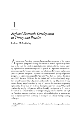 Regional Economic Development in Theory and Practice