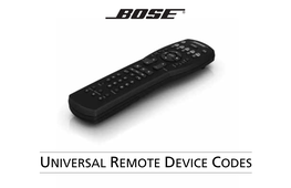 UNIVERSAL REMOTE DEVICE CODES AM323034 Rev.01 AM323034 01.Fm Page 0 Friday, September 24, 2010 3:01 PM