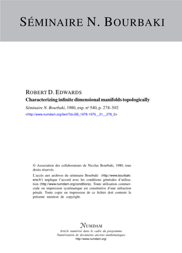 Characterizing Infinite Dimensional Manifolds Topologically