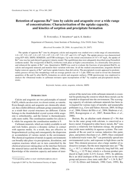 Retention of Aqueous Ba2+ Ions by Calcite and Aragonite