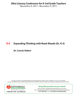 Expanding Thinking with Read-Alouds (Gr. K-3)