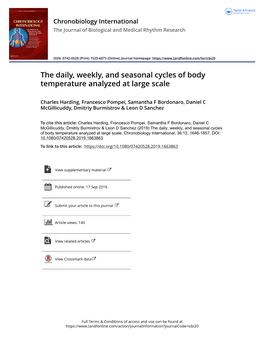 The Daily, Weekly, and Seasonal Cycles of Body Temperature Analyzed at Large Scale