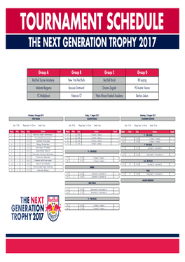 Tournament Schedule the Next Generation Trophy 2017