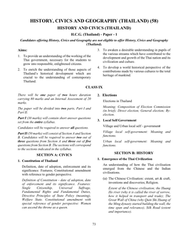 History, Civics and Geography (Thailand) (58) History and Civics (Thailand) H.C.G