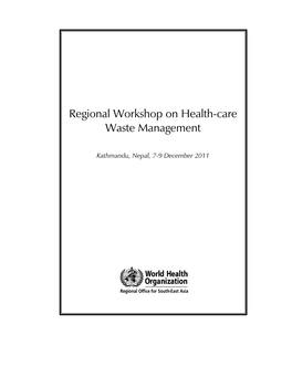 Regional Workshop on Health-Care Waste Management