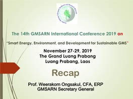 The 14Th GMSARN International Conference 2019 On