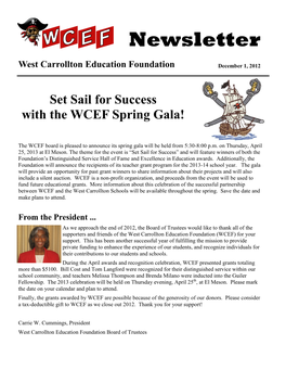 WCEF 2012 December Newsletter