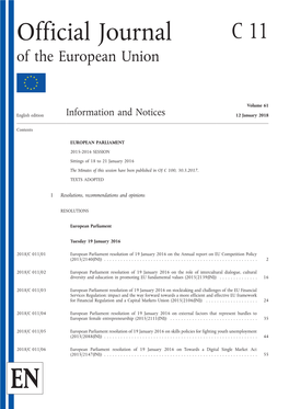 Official Journal of the European Union C 11/1