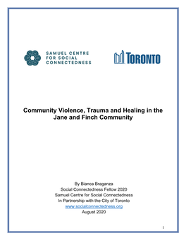 Community Violence, Trauma and Healing in the Jane and Finch Community