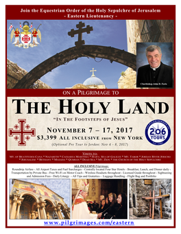 The Holy Land “In the Footsteps of Jesus”