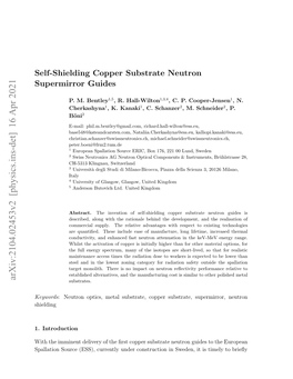 Self-Shielding Copper Substrate Neutron Supermirror Guides