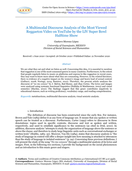 A Multimodal Discourse Analysis of the Most Viewed Reggaeton Video on Youtube by the LIV Super Bowl Halftime Show