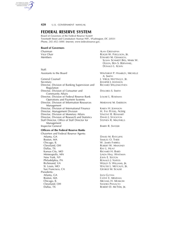 FEDERAL RESERVE SYSTEM Board of Governors of the Federal Reserve System Twentieth Street and Constitution Avenue NW., Washington, DC 20551 Phone, 202–452–3000