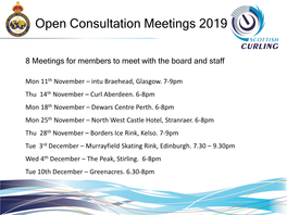 Open Consultation Meetings 2019
