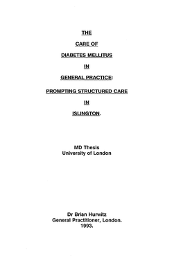 The Care of Diabetes Mellitus in General Practice: Prompting