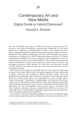 Contemporary Art and New Media: Hybrid Discourse Or Digital Divide?