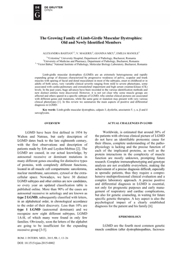 The Growing Family of Limb-Girdle Muscular Dystrophies: Old and Newly Identified Members