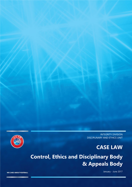 CASE LAW Control, Ethics and Disciplinary Body & Appeals Body