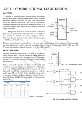 Unit-4 Combinational Logic Design