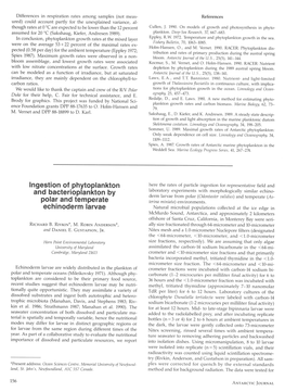 Ingestion of Phytoplankton and Bacterioplankton by Polar and Temperate Echinoderm Larvae