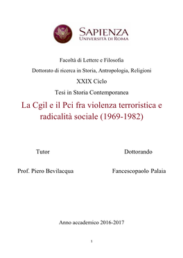 La Cgil E Il Pci Fra Violenza Terroristica E Radicalita