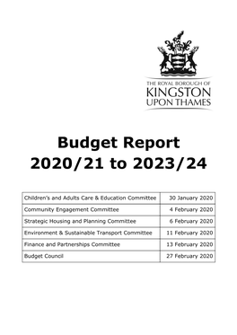 Budget Report 2020/21 to 2023/24