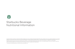 Beverage Nutrition Template