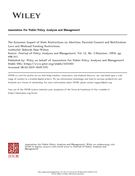 The Economic Impact of State Restrictions On