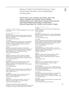 Eastern Pacific Coral Reef Provinces, Coral Community Structure and Composition: 5 an Overview