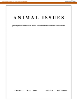 Animal Issues, Vol.3, No.2, 1999