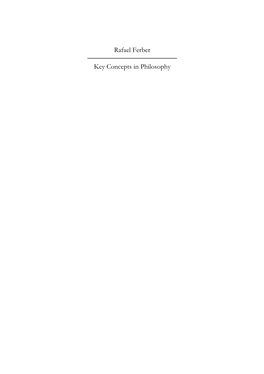 Rafael Ferber Key Concepts in Philosophy