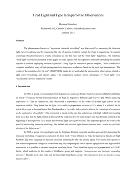 Tired Light and Type Ia Supernovae Observations