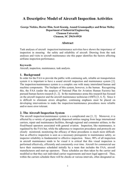 A Descriptive Model of Aircraft Inspection Activities