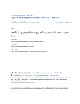 Predicting Population Gene Frequency from Sample Data R