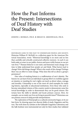 Intersections of Deaf History with Deaf Studies