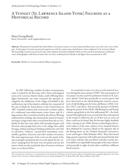 A Yupiget (St. Lawrence Island Yupik) Figurine As a Historical Record