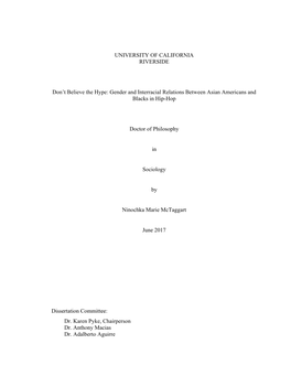 Gender and Interracial Relations Between Asian Americans and Blacks in Hip-Hop