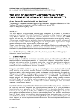 The Use of Concept Mapping to Support Collaborative Advanced Design Projects