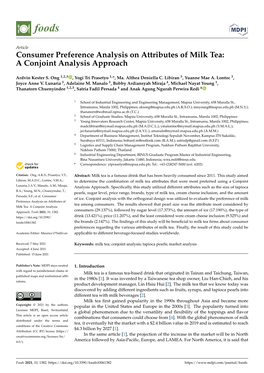 Consumer Preference Analysis on Attributes of Milk Tea: a Conjoint Analysis Approach