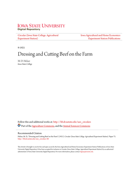 Dressing and Cutting Beef on the Farm M