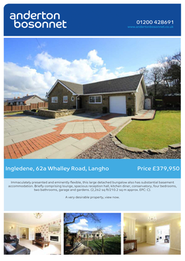 Ingledene, 62A Whalley Road, Langho Price £379,950