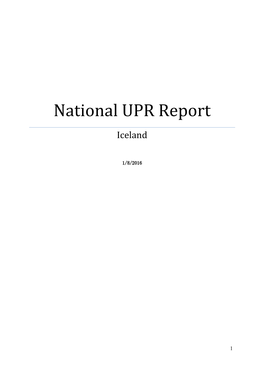 National UPR Report