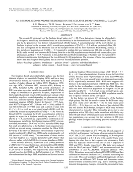 L33 an Internal Second-Parameter Problem in the Sculptor Dwarf Spheroidal Galaxy S. R. Majewski,1 M. H. Siegel, Richard J. Patte