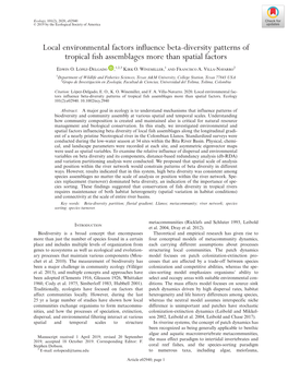 Local Environmental Factors Influence Beta‐Diversity Patterns of Tropical