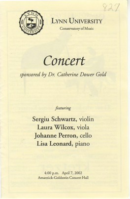 2001-2002 Concert-Schwartz, Wilcox, Perron and Leonard