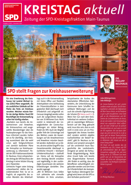 KREISTAG Aktuell Zeitung Der SPD-Kreistagsfraktion Main-Taunus Ausgabe 2-2020 | November 2020